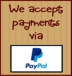 We accept Credit Cards PayPal