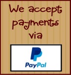 We Accept Paypal for Payment